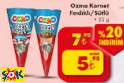 OZMO KORNET FINDIKLI/SÜTLÜ 25 G